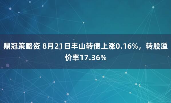 鼎冠策略资 8月21日丰山转债上涨0.16%，转股溢价率17.36%